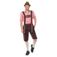 Oktoberfest overknee lederhose donker bruin voor heren 54 (XL)  - - thumbnail