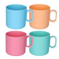 Plasticforte onbreekbare Drinkbekers - kunststof - 320 ml - 8x stuks - kinderen - mix kleuren