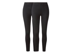 esmara Damesleggings, 2 stuks, met katoen (S (36/38), Zwart)