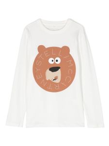 Stella McCartney Kids t-shirt à imprimé ours - Blanc