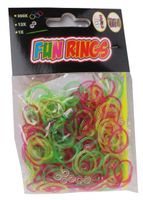 TOM Fun Rings armband vlechten geel/groen/paars 313-delig - thumbnail