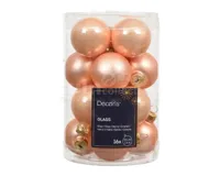 Kerstballen Glas Ø3,5cm Peach Pearl 16st