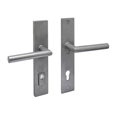 Intersteel SKG3 veiligheidsbeslag achterdeur rechthoek 250x50mm kruk/kruk Jura PC92 kerntrekbeveiliging - PVD RVS getrommeld