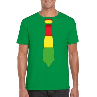 Carnaval t-shirt met Limburgse kleuren stropdas - groen - voor heren - Carnaval thema kleding Carnaval t-shirt met Limburgse kleuren stropdas - groen - voor heren - Carnaval thema kleding