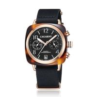 CAGARNY 6883 Fashion waterdichte polychromatische metalen shell quartz horloge met canvas armband