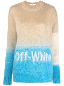 Off-White pull Helvetica en maille intarsia - Tons neutres