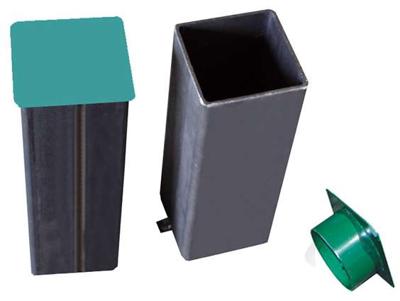 SET CANS WITH LID FOR POLES FIXED SECTION SQUARE