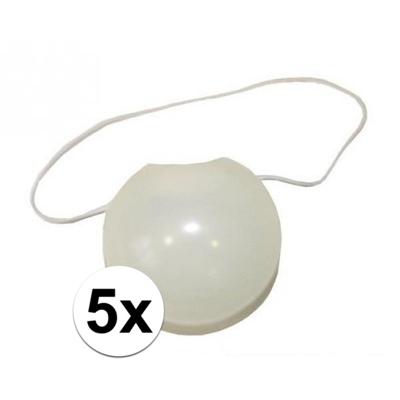 Glow in the dark Clowns neus - 5x - verkleed accessoires clown - met elastiekje