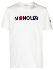 Moncler t-shirt en coton à logo floqué - Blanc