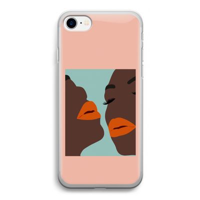 Orange lips: iPhone SE 2020 Transparant Hoesje