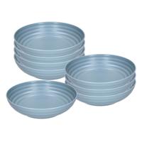 Plasticforte Soepkommen - 8x - D22 x H5.5 cm - blauw - kunststof - onbreekbaar - servies