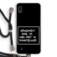 Schotelvod: Samsung Galaxy A10 Transparant Hoesje met koord Schotelvod: Samsung Galaxy A10 Transparant Hoesje met koord