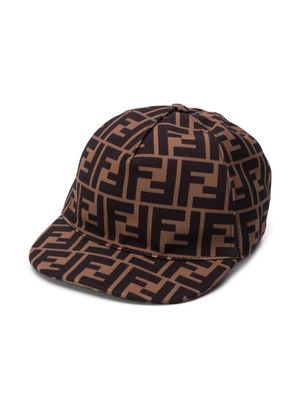 Fendi Kids casquette à motif monogrammé - Marron