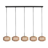 Steinhauer 5-lichts hanglamp rechtRopex met rotan kappen - 4530ZW