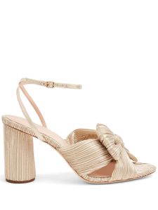 Loeffler Randall sandales plissées Camellia 90 mm à nœud avant - Or