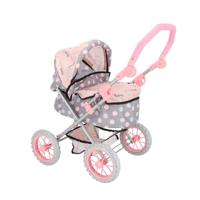 Poppenwagen 65x35.5x75 cm Grijs/Roze