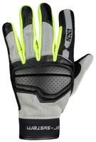 IXS Evo-Air Lady, Motorhandschoenen zomer, Zwart Lichtgrijs Fluogeel