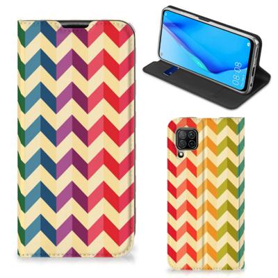 Huawei P40 Lite | Hoesje met Magneet | Zigzag Multi Color Huawei P40 Lite | Hoesje met Magneet | Zigzag Multi Color
