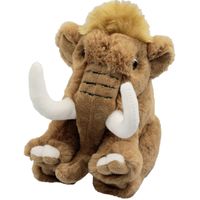 Inware pluche mammoet knuffeldier - bruin - zittend - 18 cm