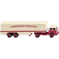 Wiking 051329 H0 Vrachtwagen MAN Pansbek kofferdekseltrein „Hamburger Spedition”