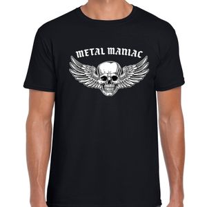 Metal Maniac fashion t-shirt rock / punker zwart voor heren