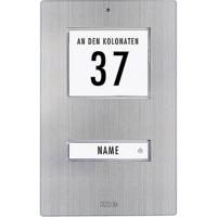 m-e modern-electronics KT 1-EG Belknop Met adresveld, Met naambord 1-voudig RVS 12 V/1 A