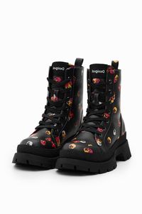 Veterlaarzen met bloemen - BLACK - 40