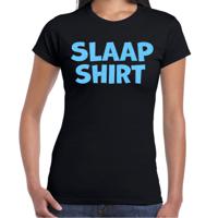 Verkleed T-shirt voor dames - slaapshirt - zwart - glitter blauw - themafeest