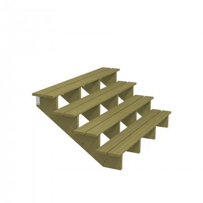 Houten Tuintrap 4 Treden - 34,2º - 180 CM Breed