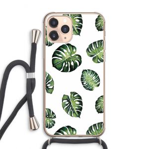 Tropische bladeren: iPhone 11 Pro Max Transparant Hoesje met koord