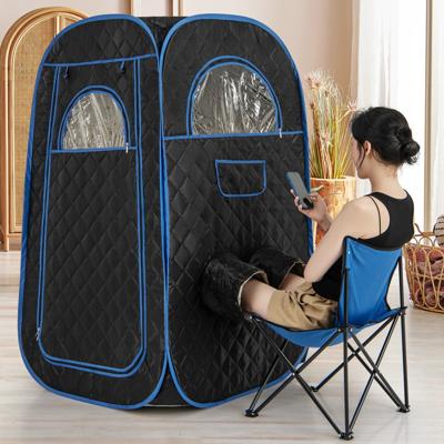 Draagbare Stoomsauna Thuis Sauna voor 1-2 Personen met 3 Liter Stoomgenerator 89 x 89 x 149 cm Zwart