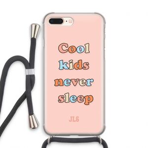 Cool Kids Never Sleep: iPhone 8 Plus Transparant Hoesje met koord