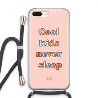 Cool Kids Never Sleep: iPhone 8 Plus Transparant Hoesje met koord