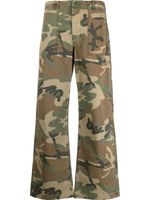 R13 pantalon ample à imprimé camouflage - Vert