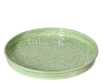 Decoratieschaal Metaal Ø32cm Groen
