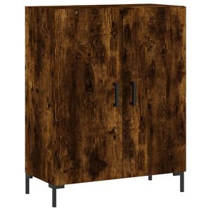 The Living Store Dressoir - Gerookt eiken - 69.5 x 34 x 90 cm - Bewerkt hout