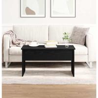Salontafel Zwart Eiken 80 x 50.5 x 41.5 cm Bewerkt hout