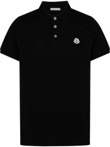 Moncler polo à patch logo - Noir