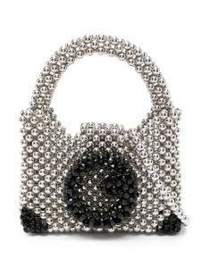 Germanier sac cabas à ornements de perles - Argent