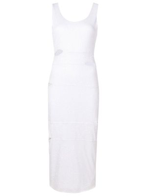 Gloria Coelho robe mi-longue sans manches à découpes - Blanc