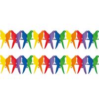 Papegaaien thema feestslinger - Set van 2x stuks - 300 cm - papier - dieren/vogels - Hawaii Tropisch