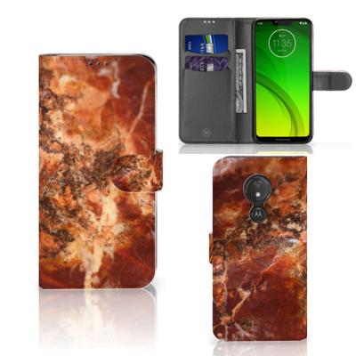 Motorola Moto G7 Power | Bookcase | Marmer Bruin | Portemonnee hoesje