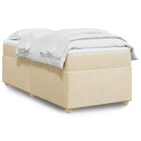 Boxspring met matras stof crèmekleurig 90x200 cm
