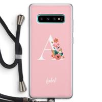 Pink Bouquet: Samsung Galaxy S10 Plus Transparant Hoesje met koord - thumbnail