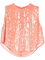 LAPOINTE haut sans manches à sequins - Orange