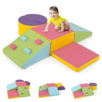 6-delige Schuimklimblokken Set Kruipspeelgoed Zachte Bouwstenen met Klimstenen Grote Speelblokken voor Baby's Multicolor