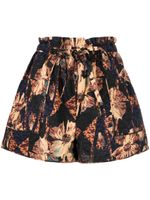 Ulla Johnson short fleuri Edlyn à lien de resserrage - Marron - thumbnail