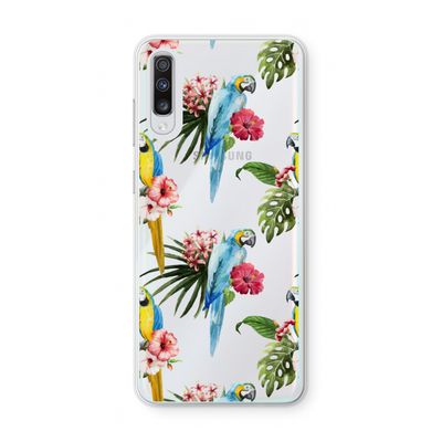 Kleurrijke papegaaien: Samsung Galaxy A70 Transparant Hoesje