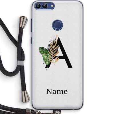 Charcoal Flora: Huawei P Smart (2018) Transparant Hoesje met koord