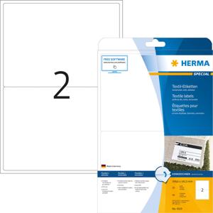 A4 textieletiketten 199,6x143,5mm wit 20 vel Herma 4519